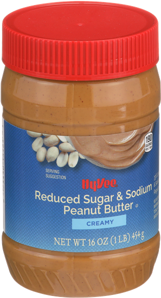 Hy Vee Reduced Sugar Sodium Peanut Butter PNG