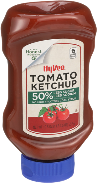 Hy Vee Tomato Ketchup Bottle PNG