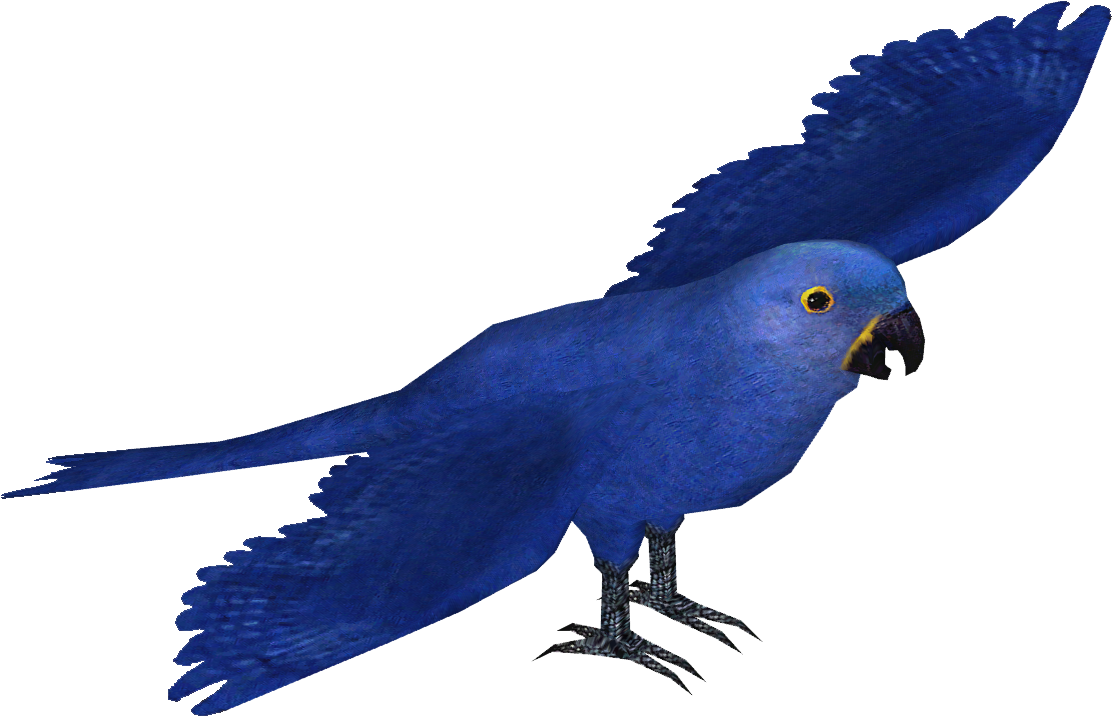 Hyacinth Macaw In Flight Illustration PNG