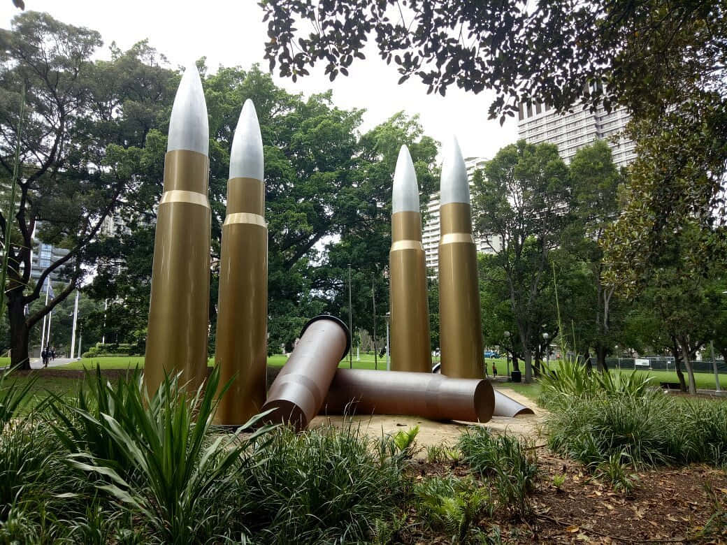 Hyde Park Sydney Bullets Sculpture Wallpaper