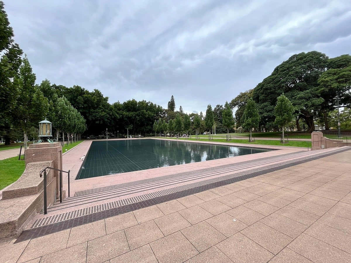 Hyde Park Sydney Reflecting Pool Wallpaper