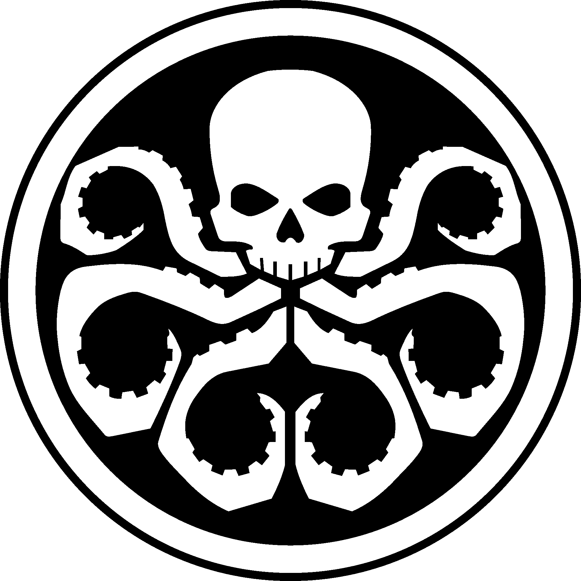 Hydra Skull Octopus Emblem PNG