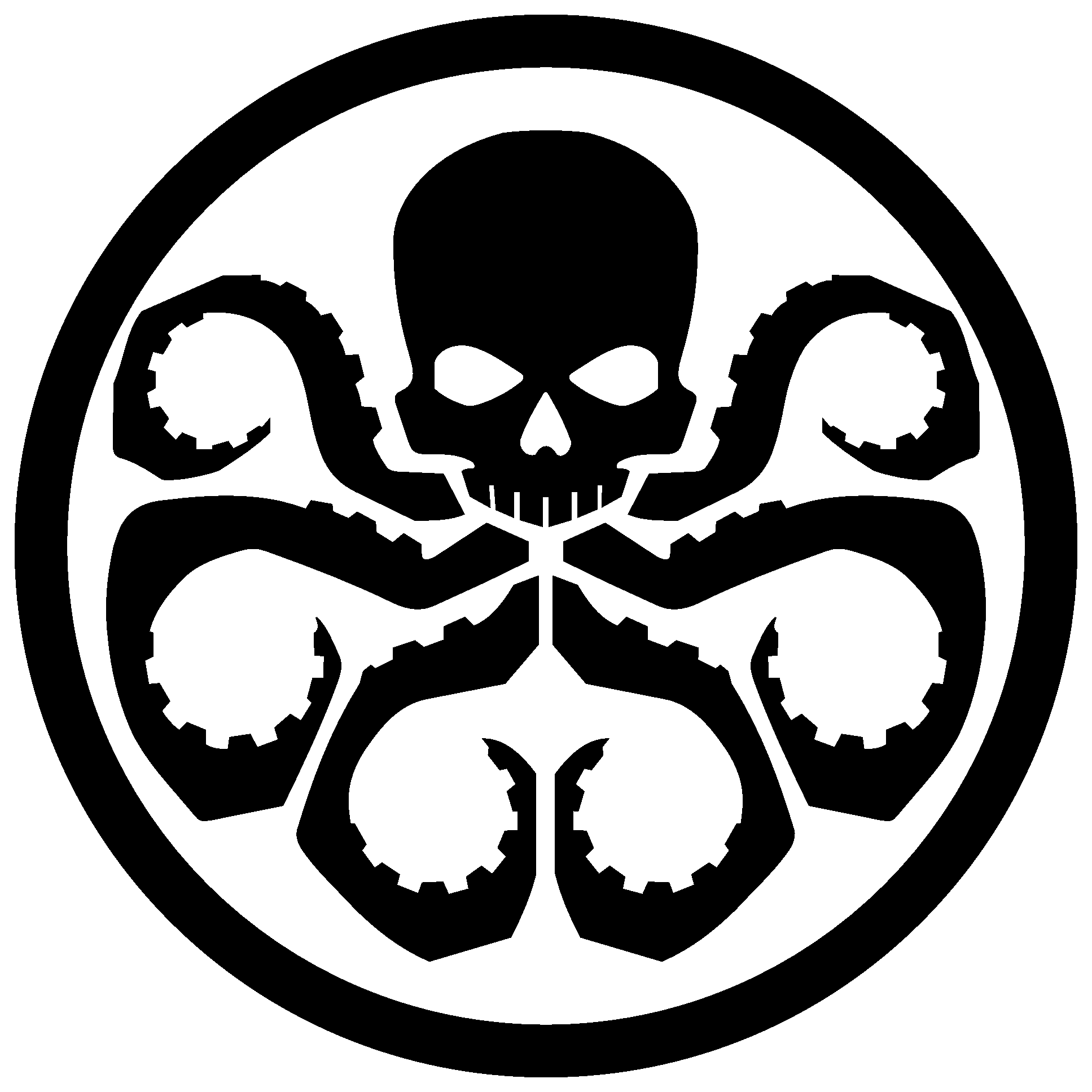 Hydra Skull Octopus Emblem PNG