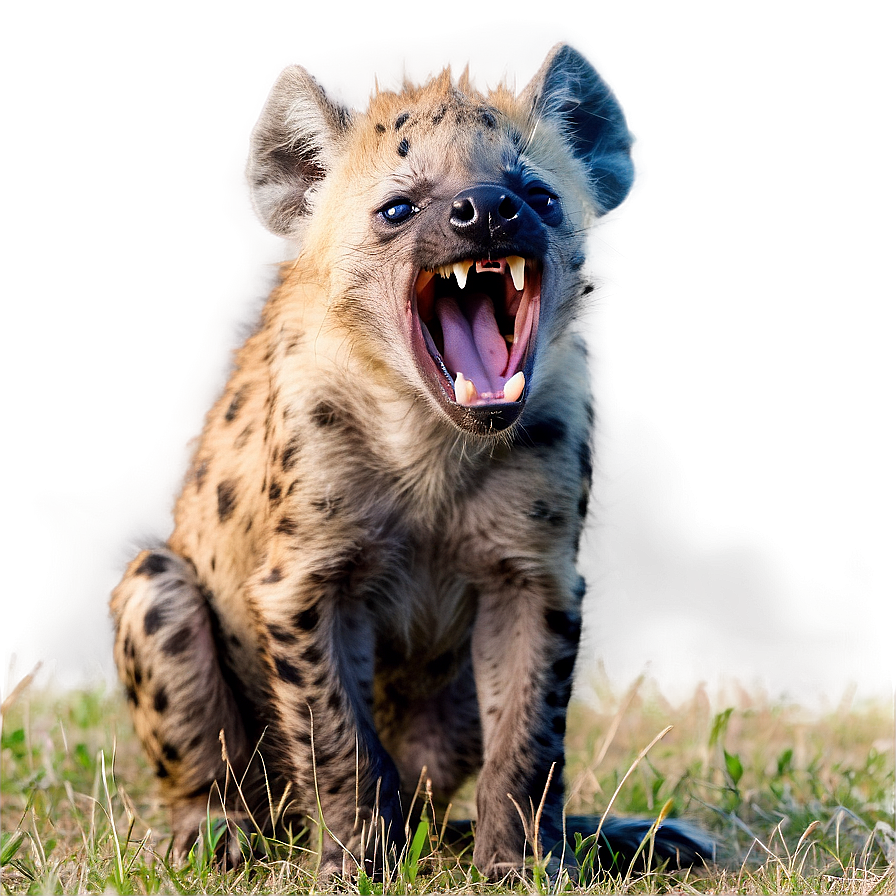 Hyena Cub Yawning Png Plf12 PNG