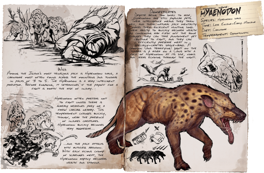 Hyenadon Sketchbook Concept Art PNG