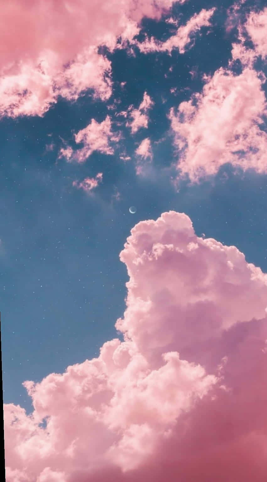 Umcéu Rosa Com Nuvens E Uma Torre Do Relógio Papel de Parede
