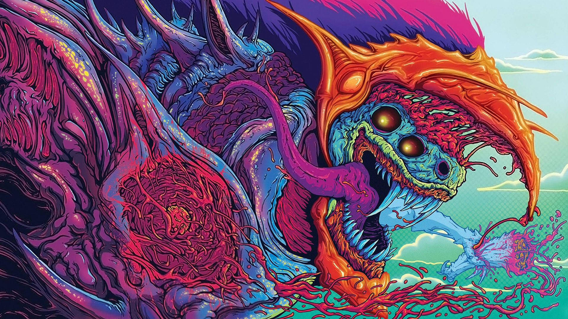 Bold hyper beast psychedelic wallpaper art.