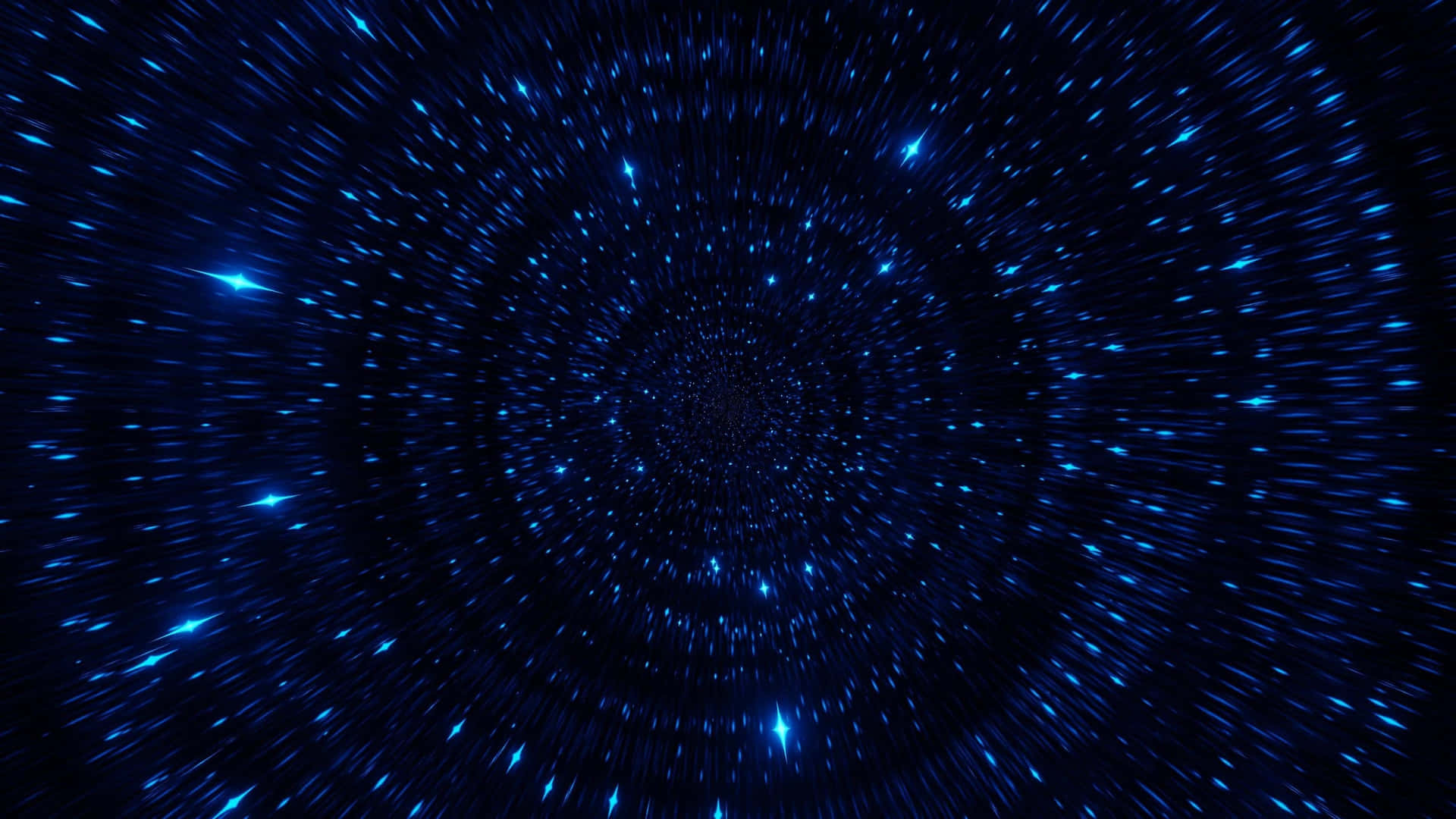 Hyperspace Travel Blue Stars Wallpaper