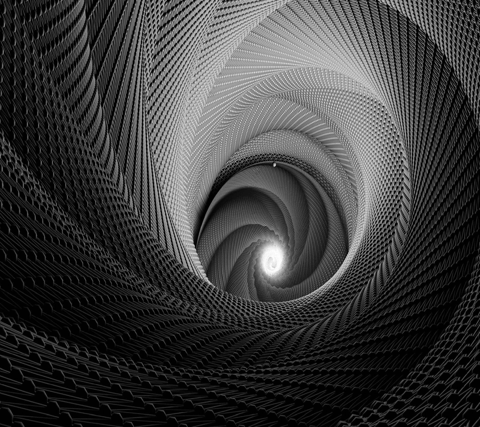 Hypnose Sort Og Hvid Tunnel Wallpaper