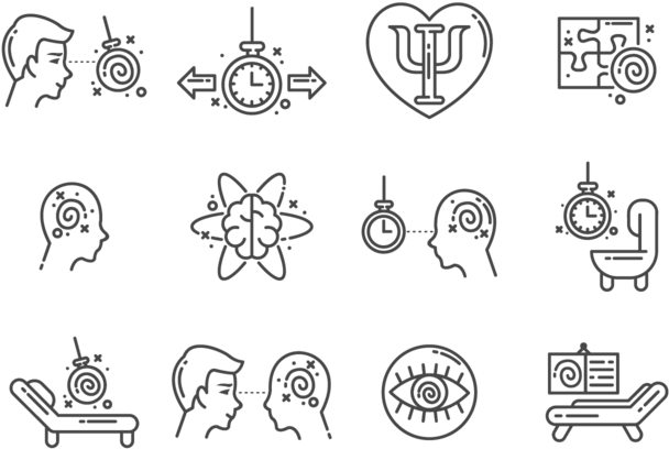 Hypnosis Concept Icons Set PNG