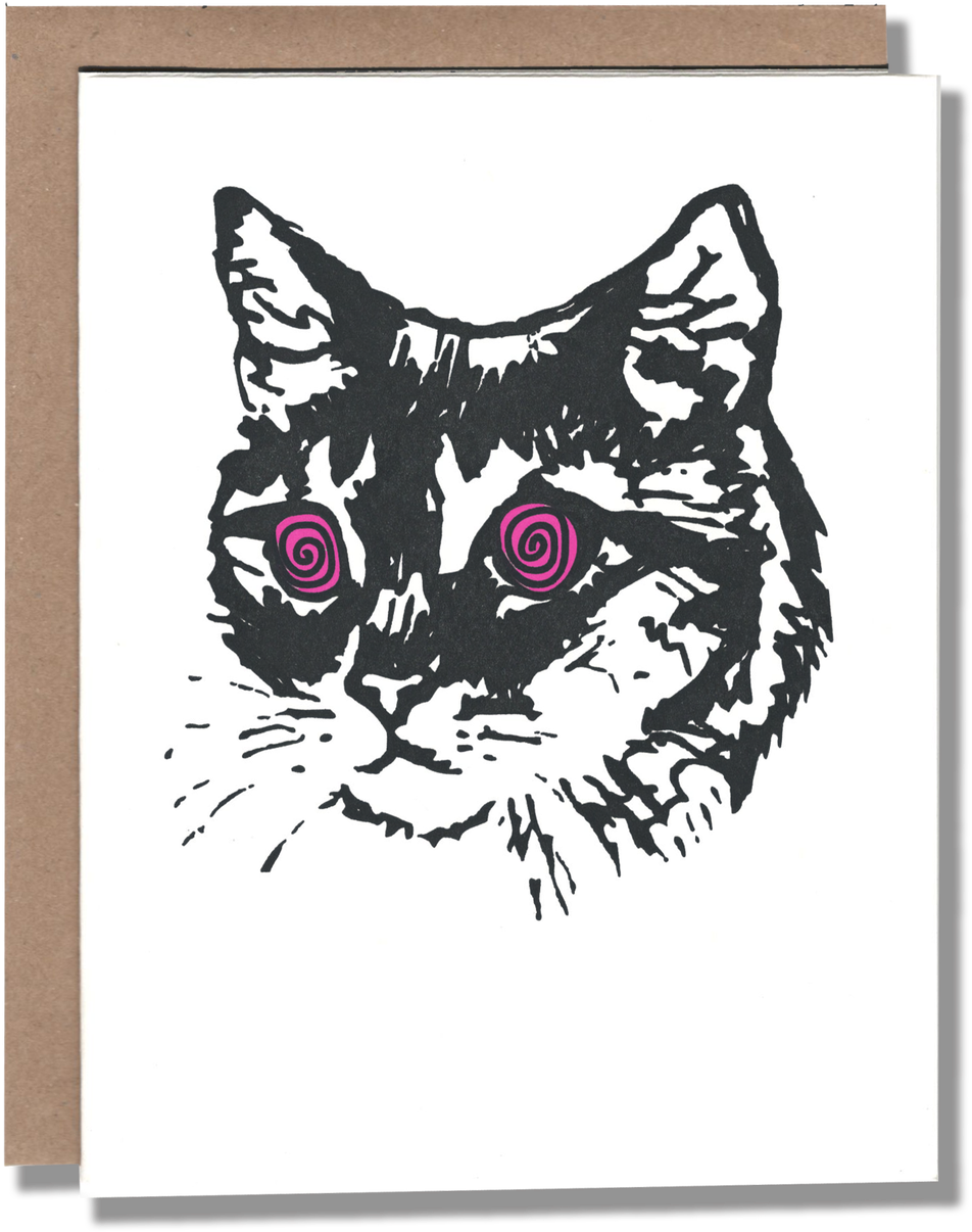 Hypnotic Cat Drawing PNG