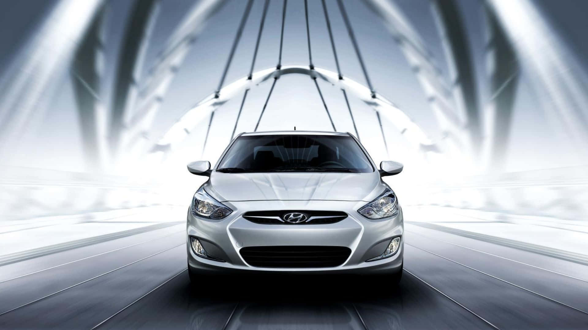 Sleek Hyundai Accent in Action Wallpaper