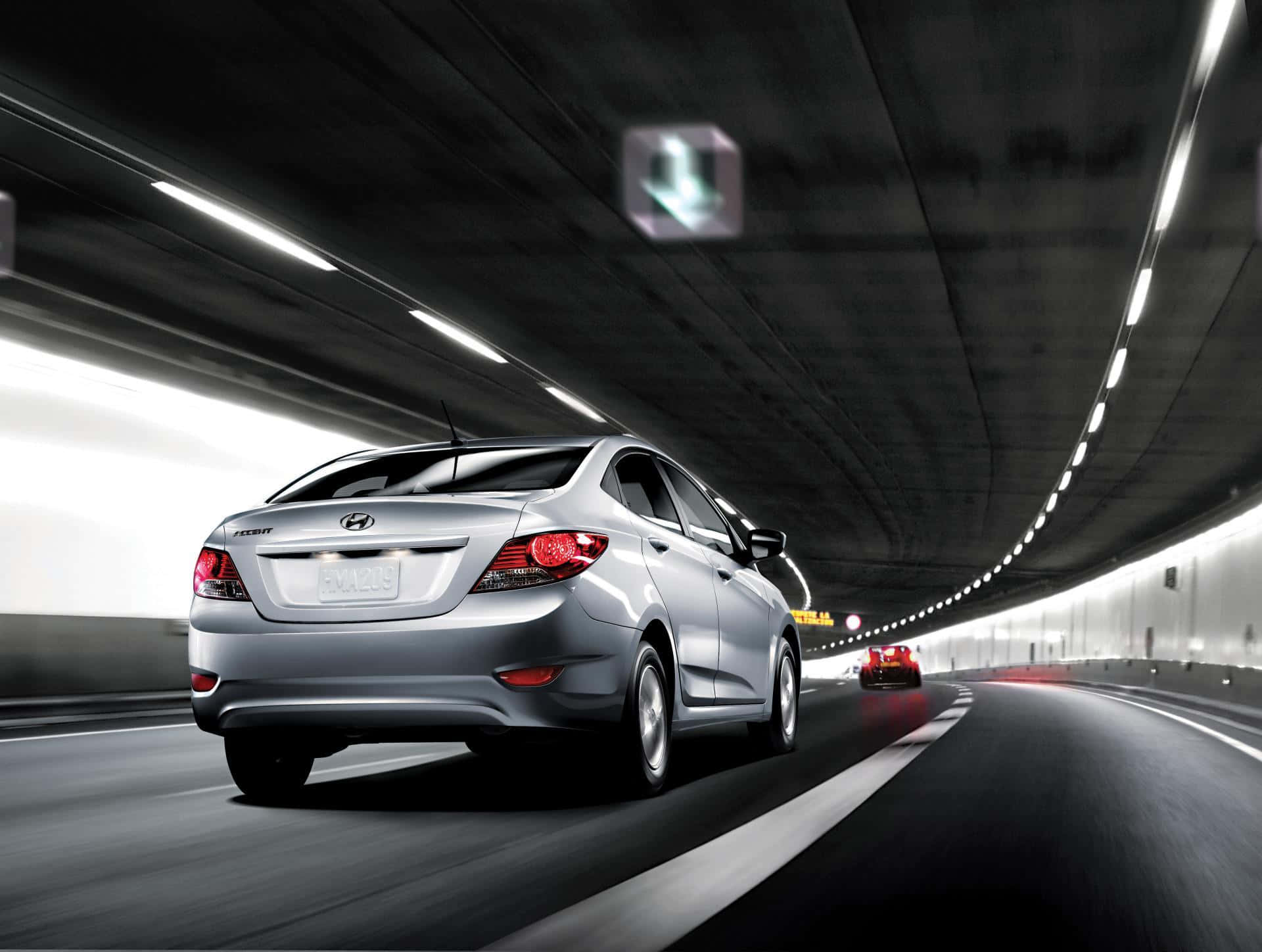 Sleek Hyundai Accent on the Road Wallpaper
