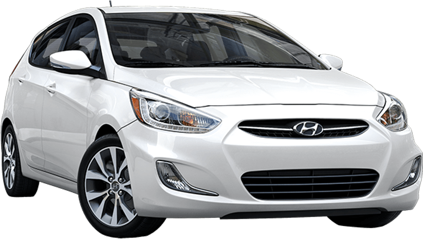 Hyundai Accent White Side View PNG