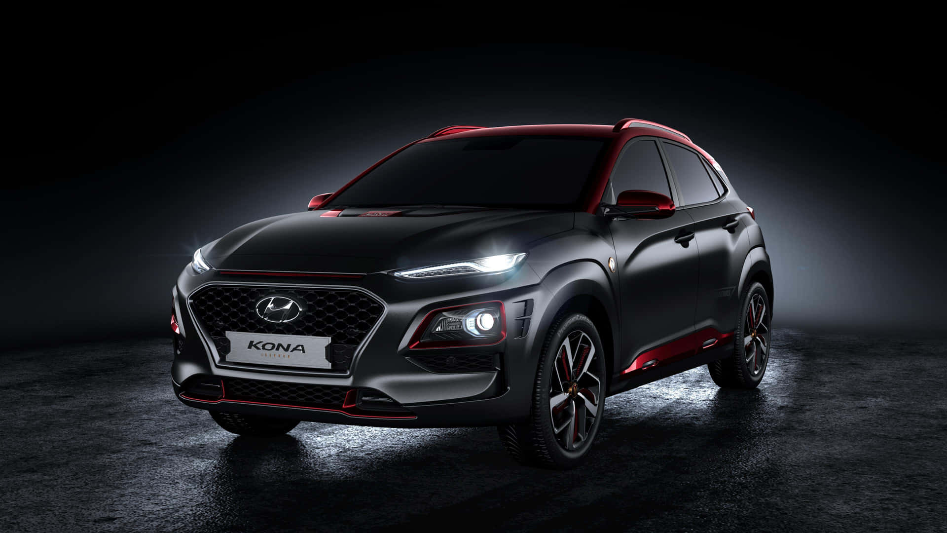 Hyundai Kona Compact SUV Driving on the Road Wallpaper