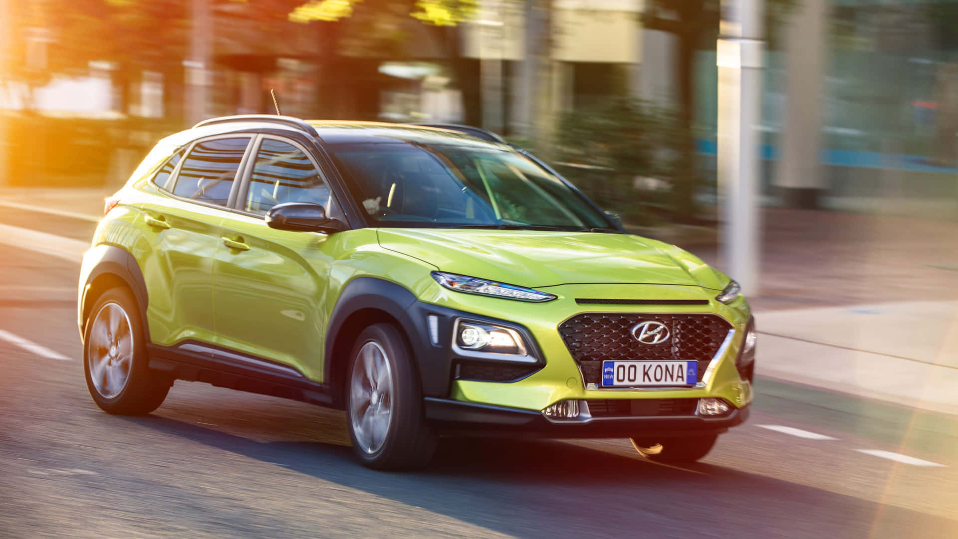 Stylish Hyundai Kona on the Road Wallpaper