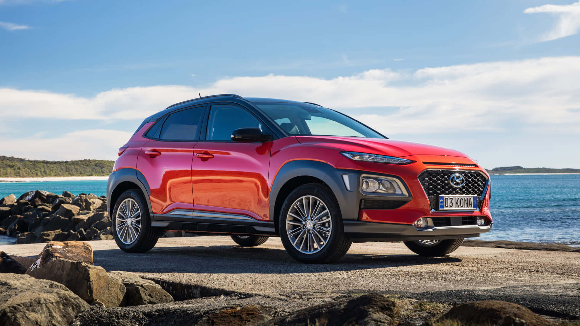 Stunning Hyundai Kona on a Scenic Road Wallpaper