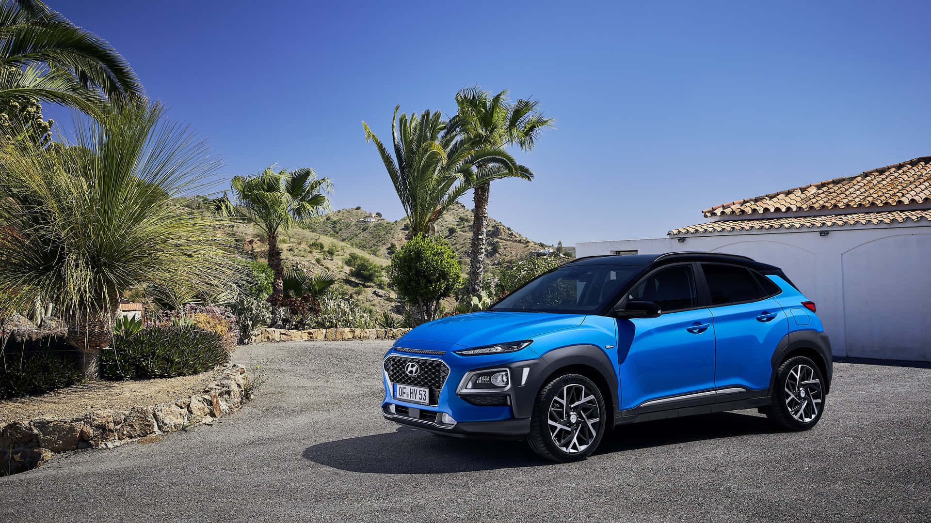 Sleek Hyundai Kona on the road Wallpaper