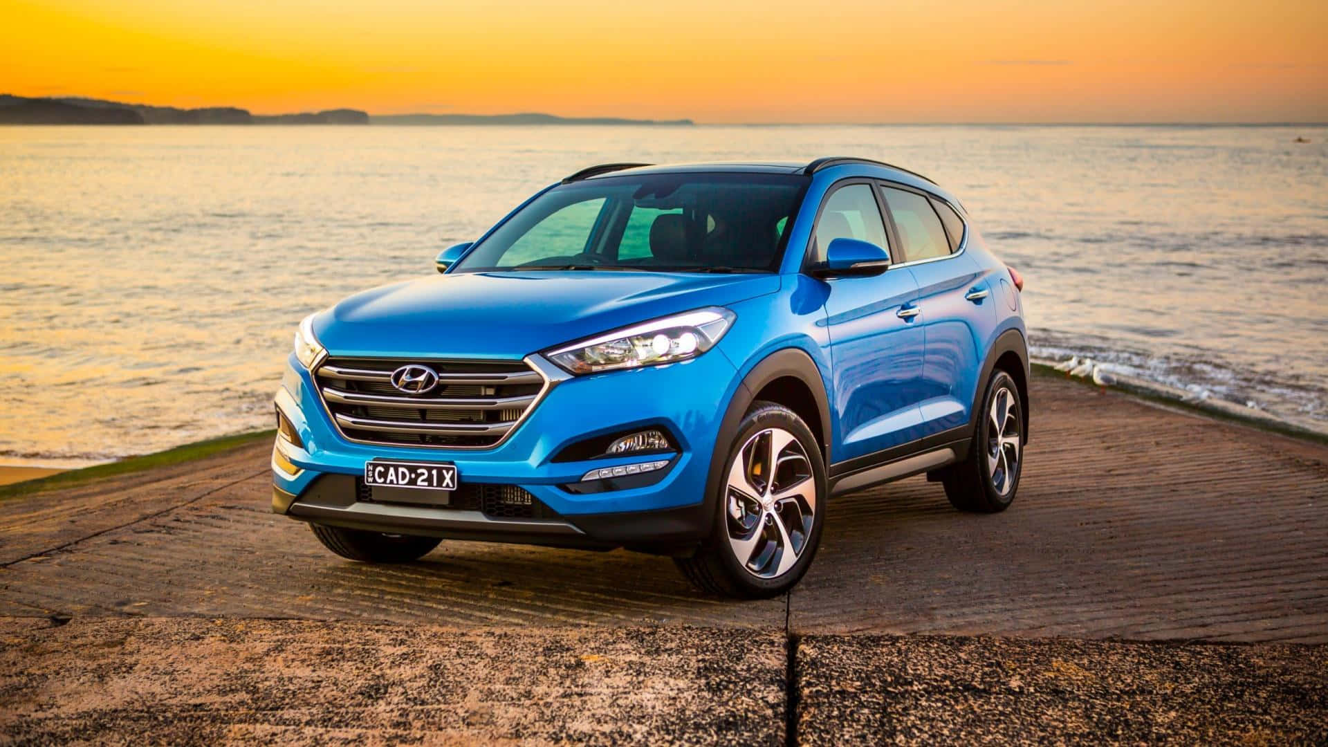 Stunning Hyundai Tucson in scenic landscape Wallpaper