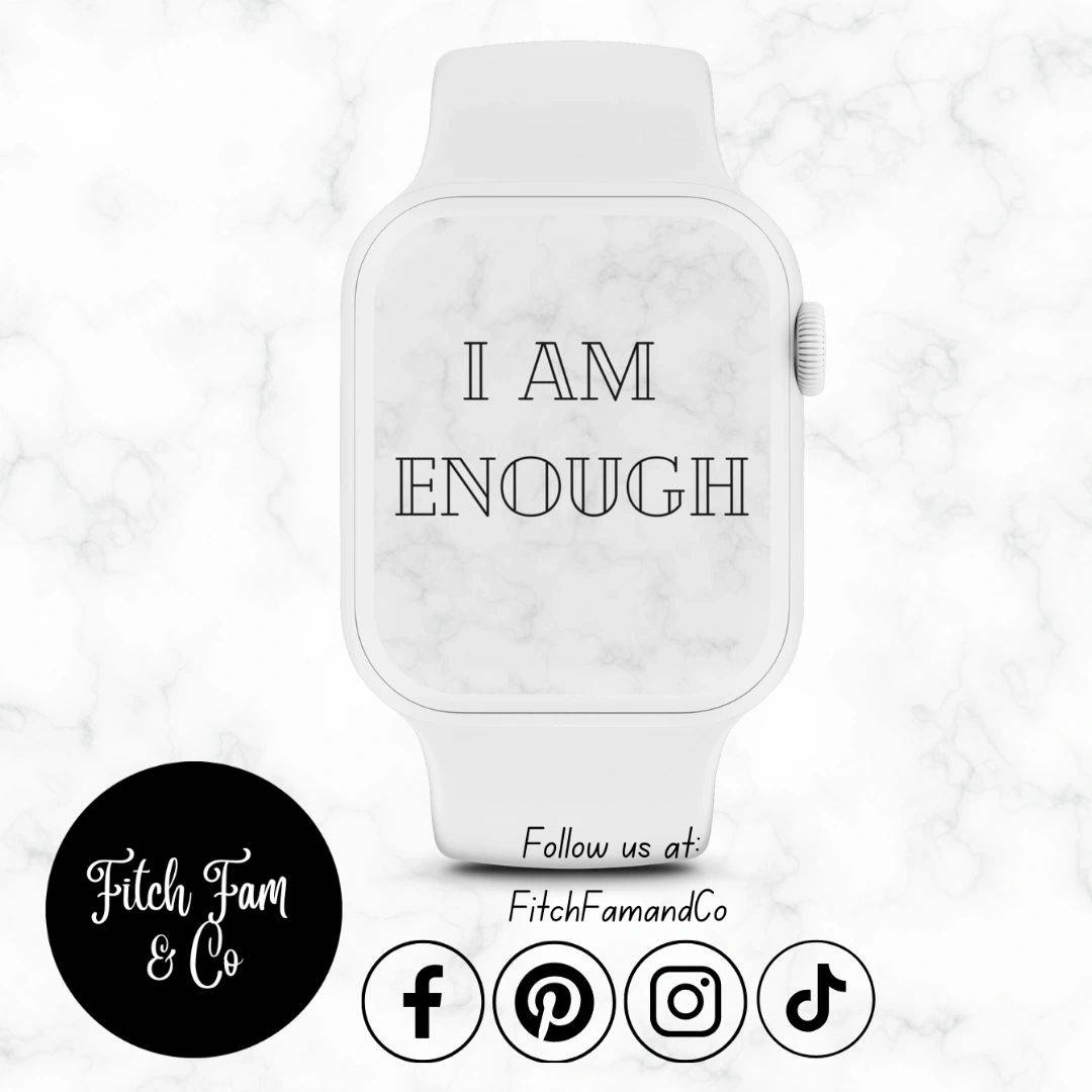I Am Enough - Marble Watch Case Wallpaper