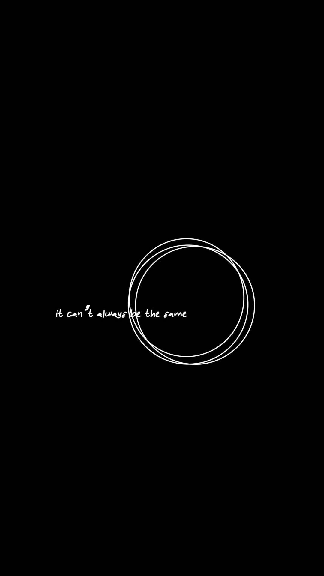 A Black Background With A White Circle And The Words'it's Not The End Of The World' Wallpaper