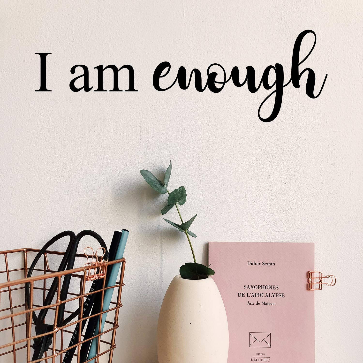 I Am Enough With A Book Wallpaper