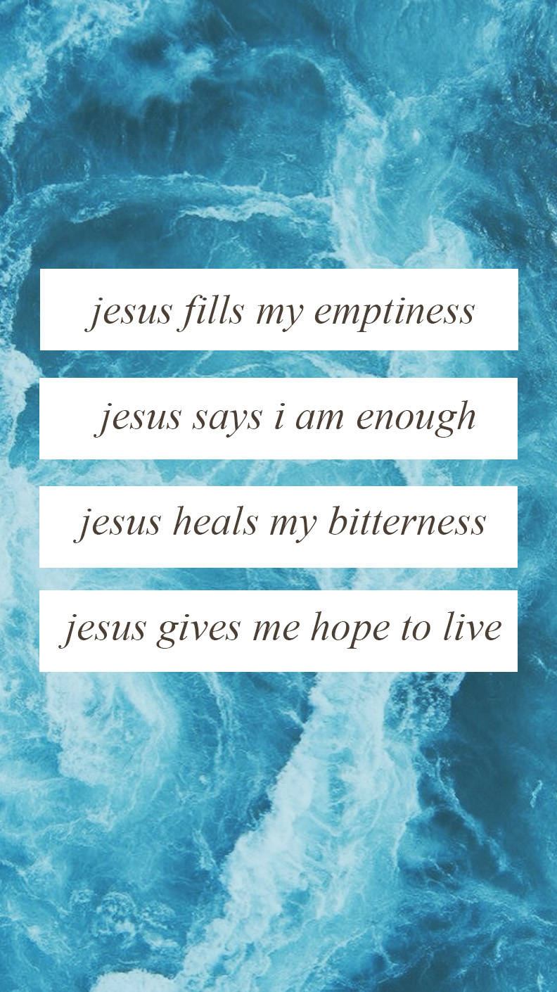 Gesùriempie Il Mio Vuoto. Gesù Dice Che Io Sono. Gesù Guarisce La Mia Amarezza E Dà Speranza Per Vivere. Sfondo