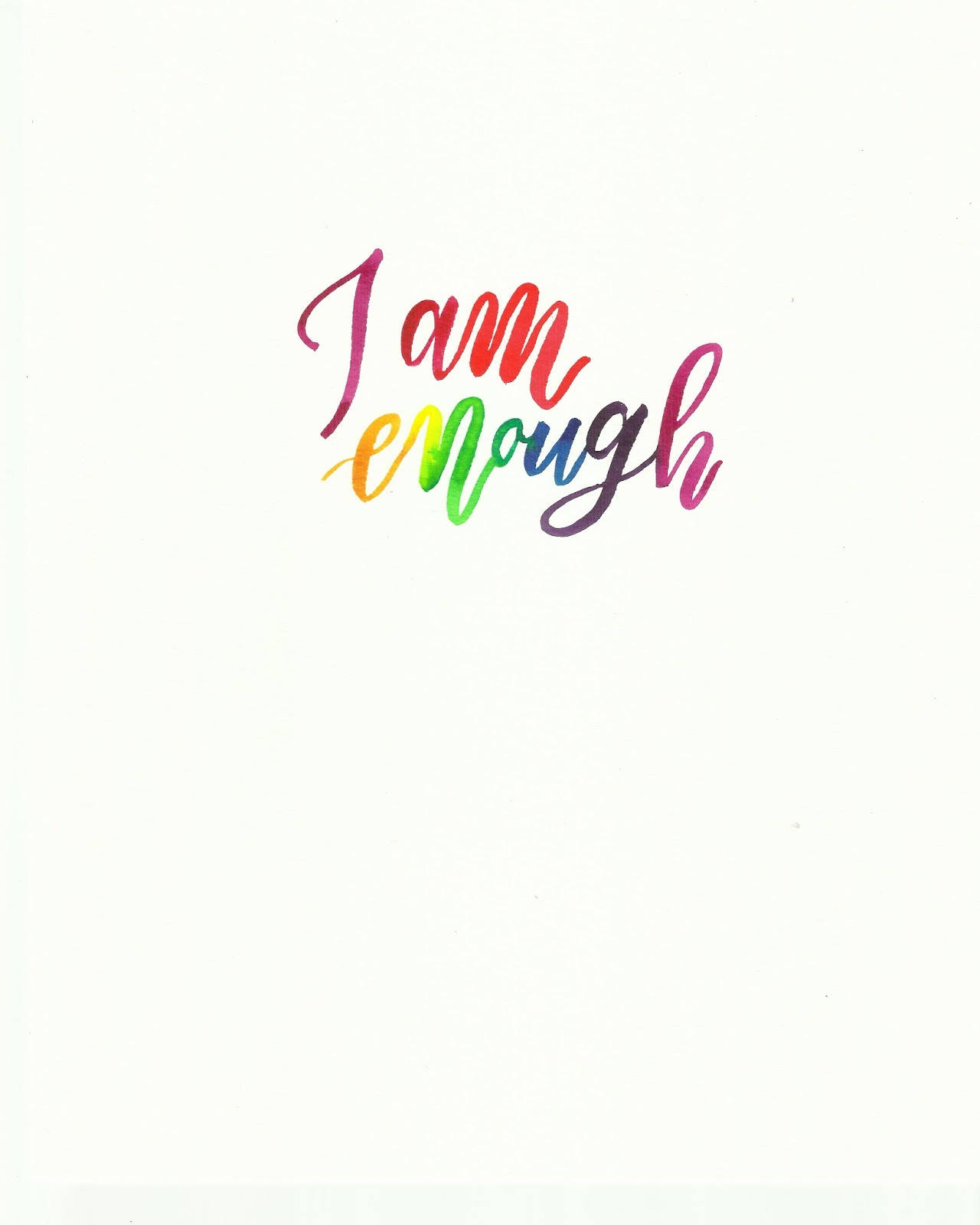 I Am Enough - Rainbow Lettering Wallpaper