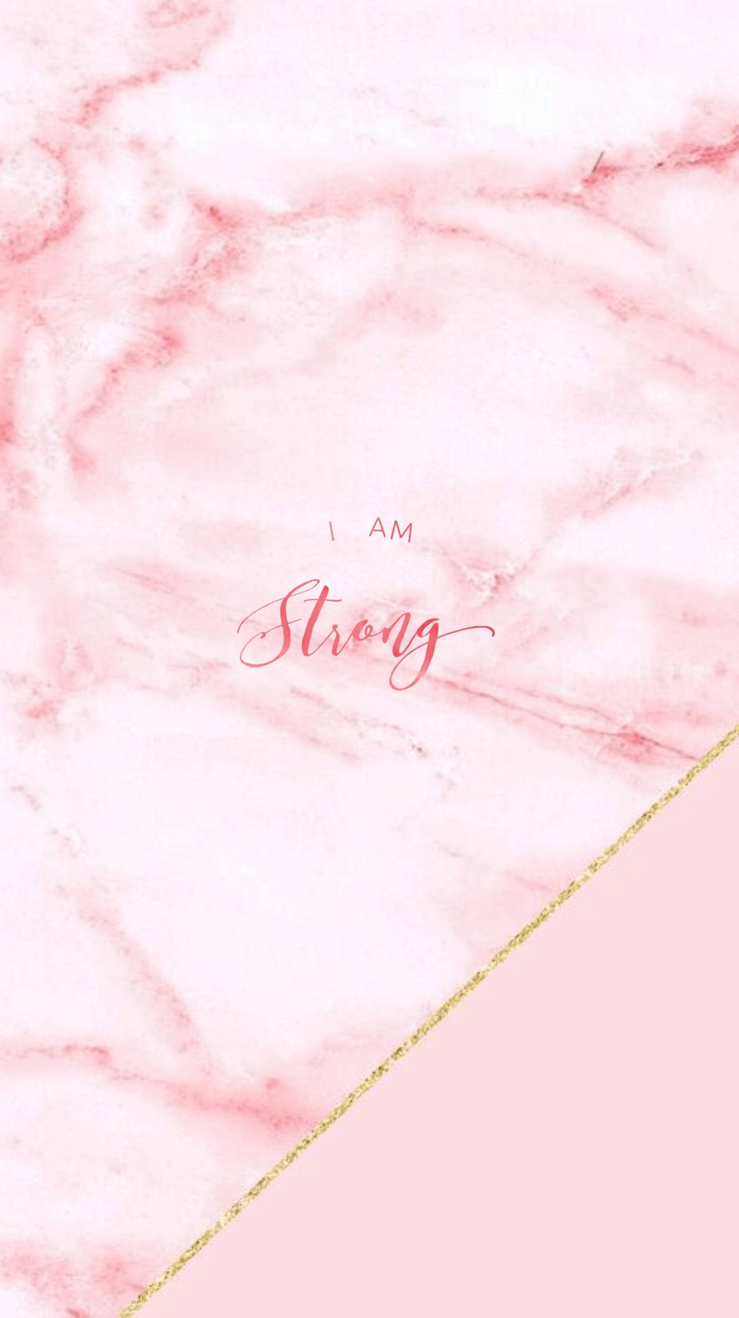 I Am Strong Pink Marble Iphone