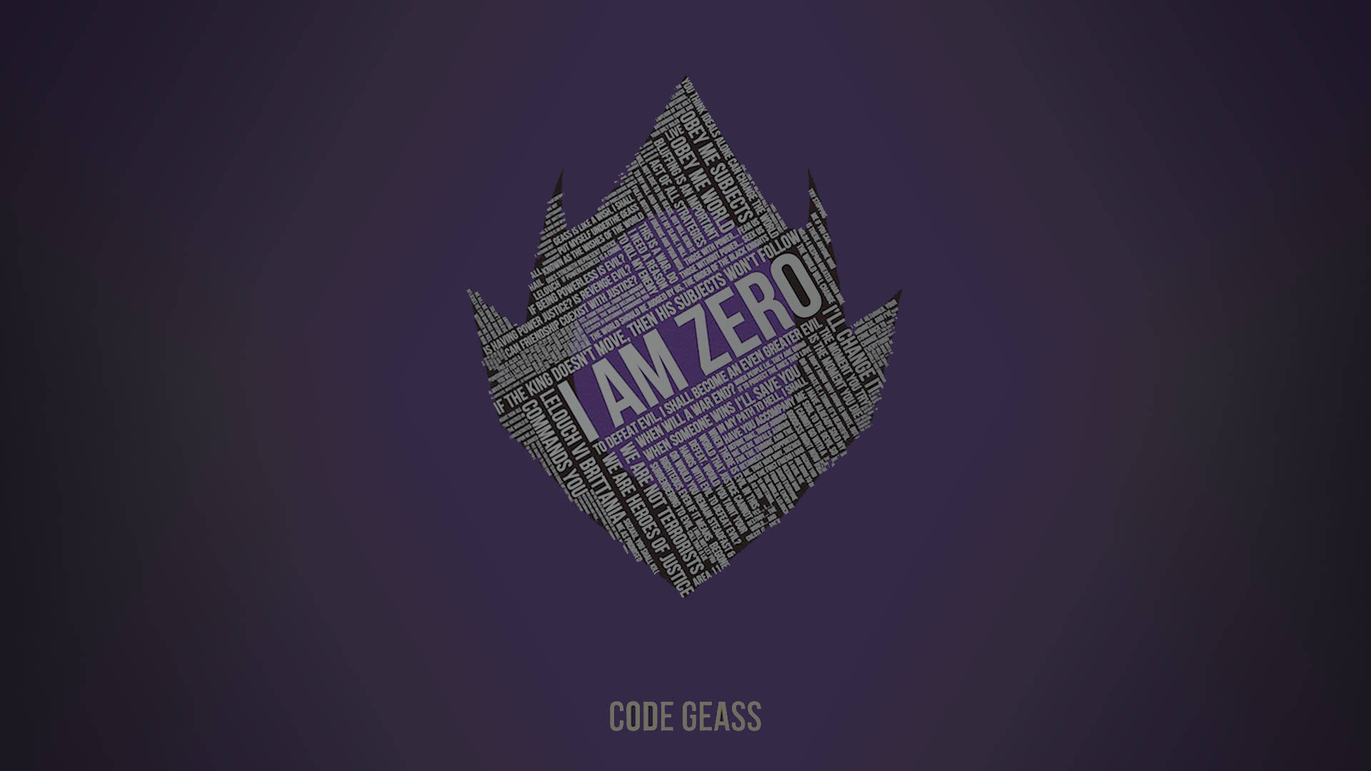 I Am Zero Code Geass Purple Art Wallpaper