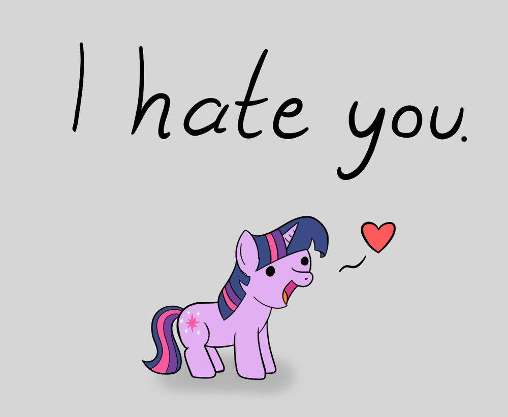 I Hate You With Pink Pony Wallpaper