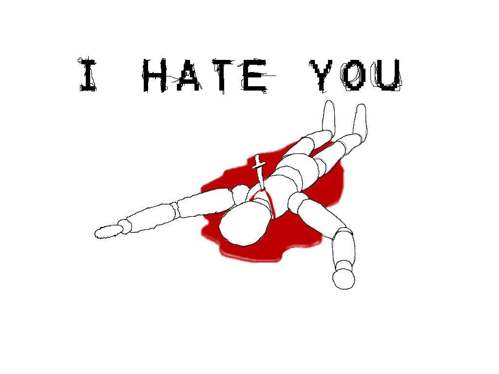 I Hate You With White Mannequin Wallpaper