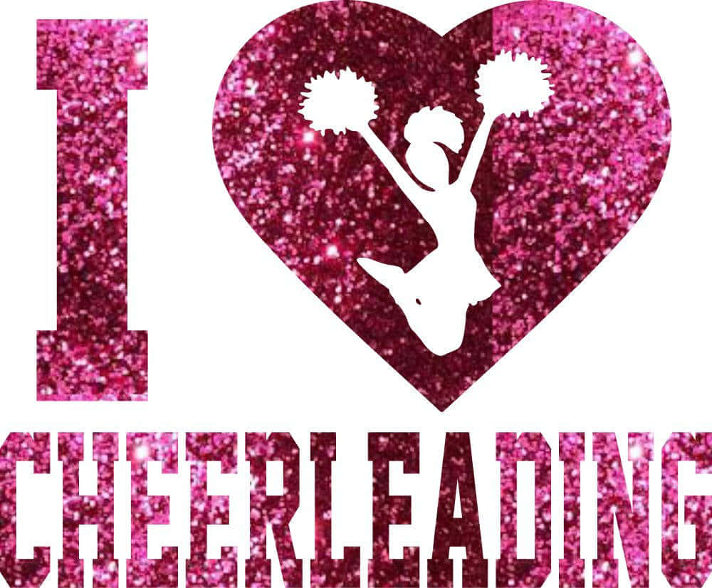 I Love Cheerleading Glitter Graphic Wallpaper