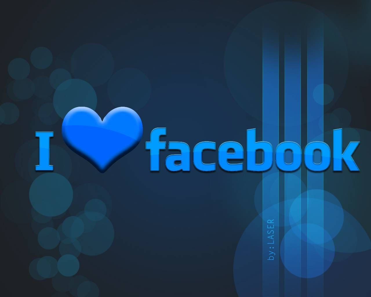 I Love Facebook Blue Art
