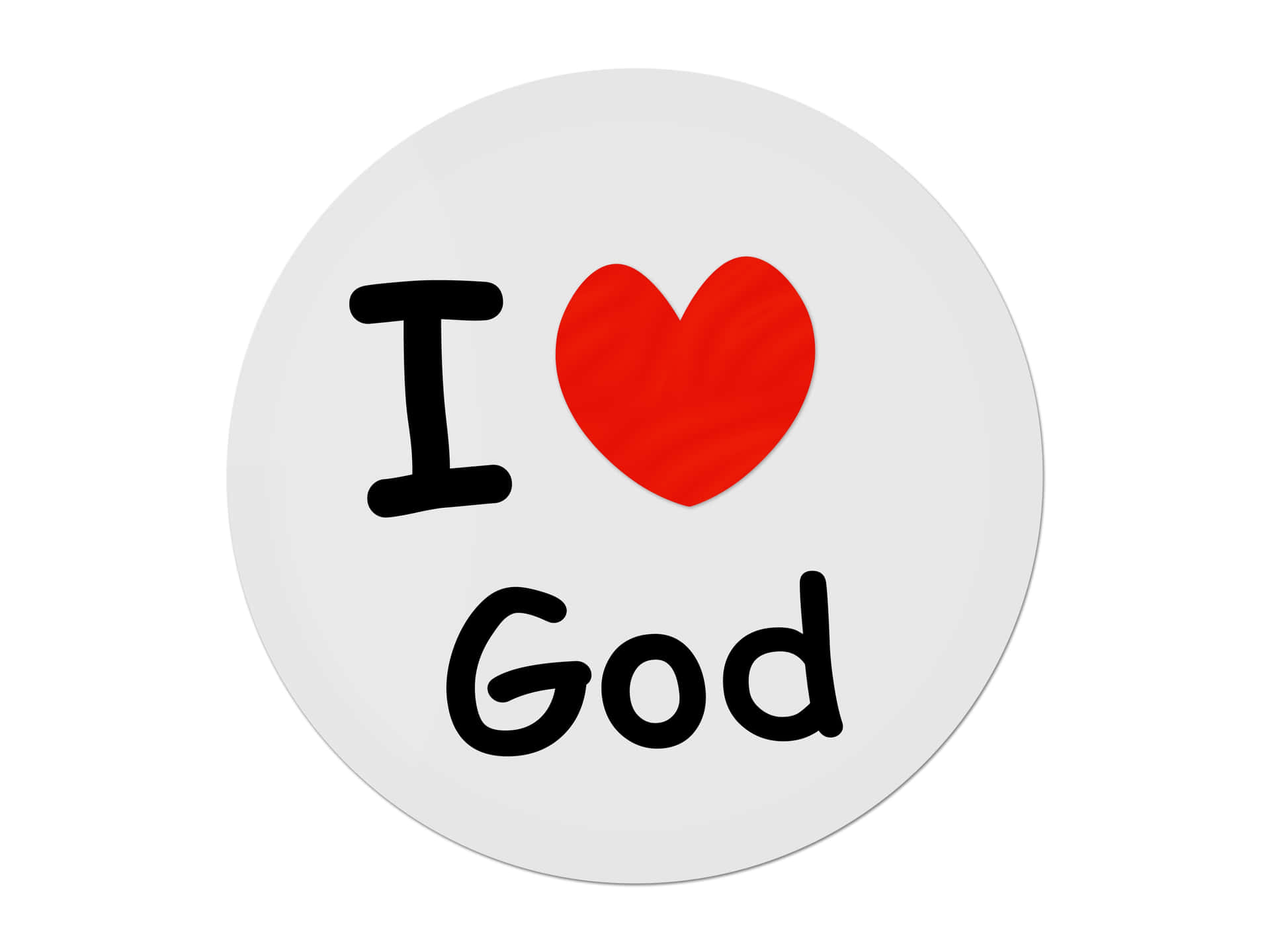 I Love God Button Design Wallpaper