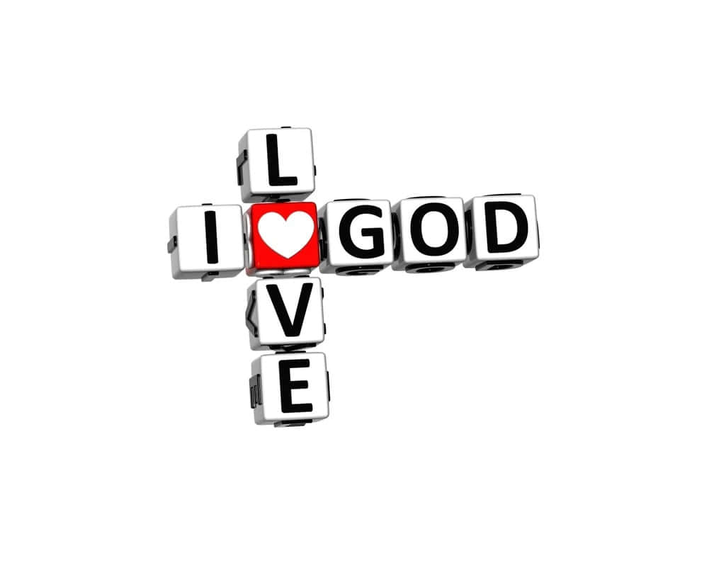 I Love God Cross Puzzle Wallpaper