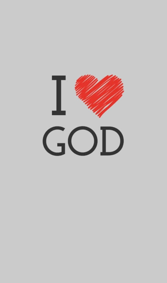 I Love God Heart Design Wallpaper