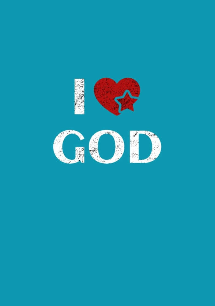 I Love God Heart Star Graphic Wallpaper