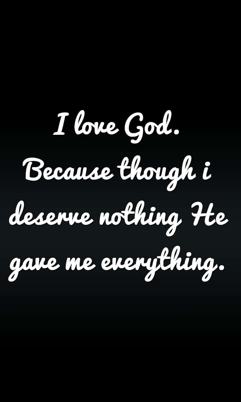 I Love God Inspirational Quote Wallpaper