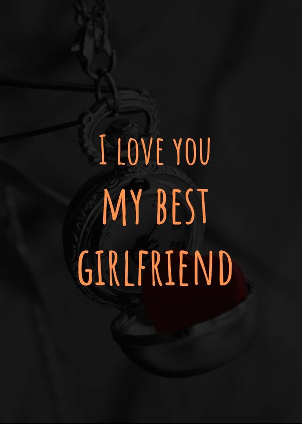 Download I Love My Girlfriend Heart Pendant Wallpaper 