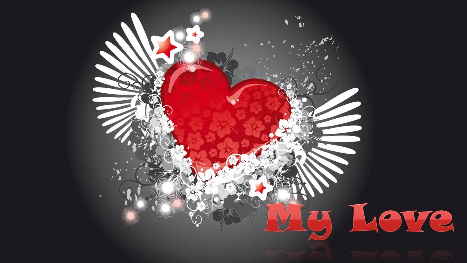 I Love My Girlfriend Red Heart Digital Art Wallpaper