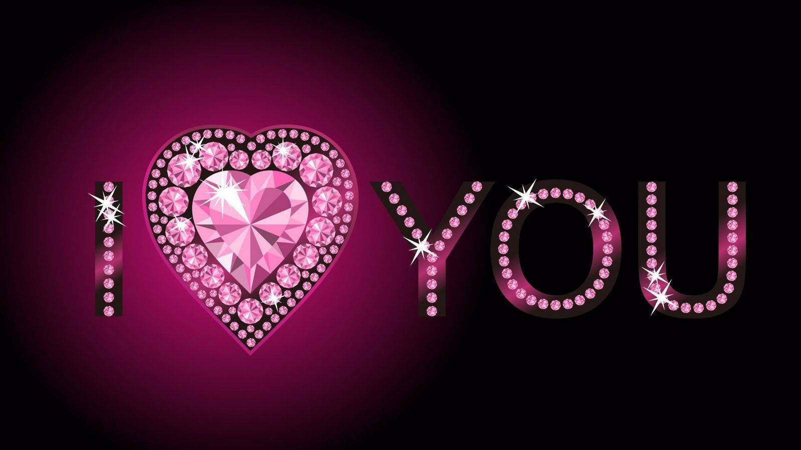 Download I Love My Girlfriend Sparkling Heart With Gems Wallpaper |  
