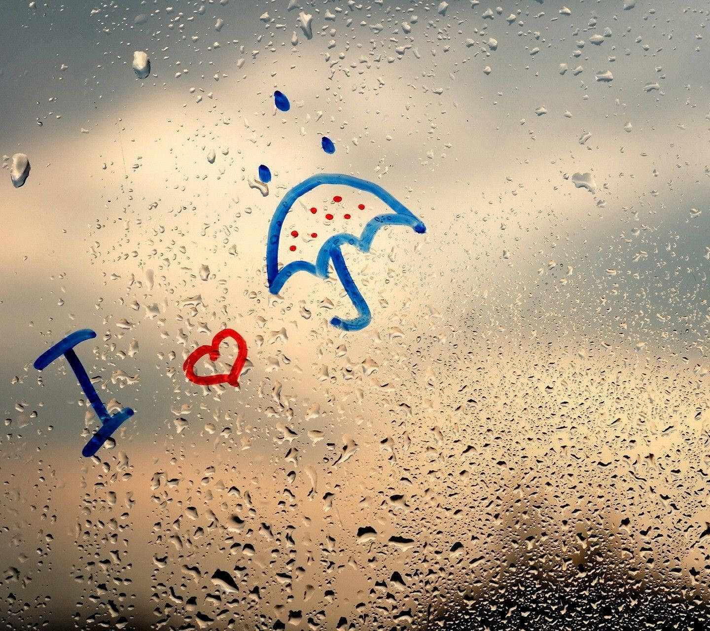 I Love Rain Window Art Wallpaper