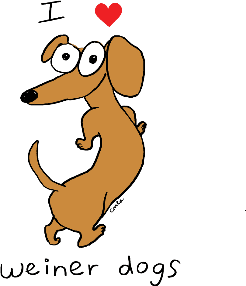 I Love Weiner Dogs Cartoon PNG