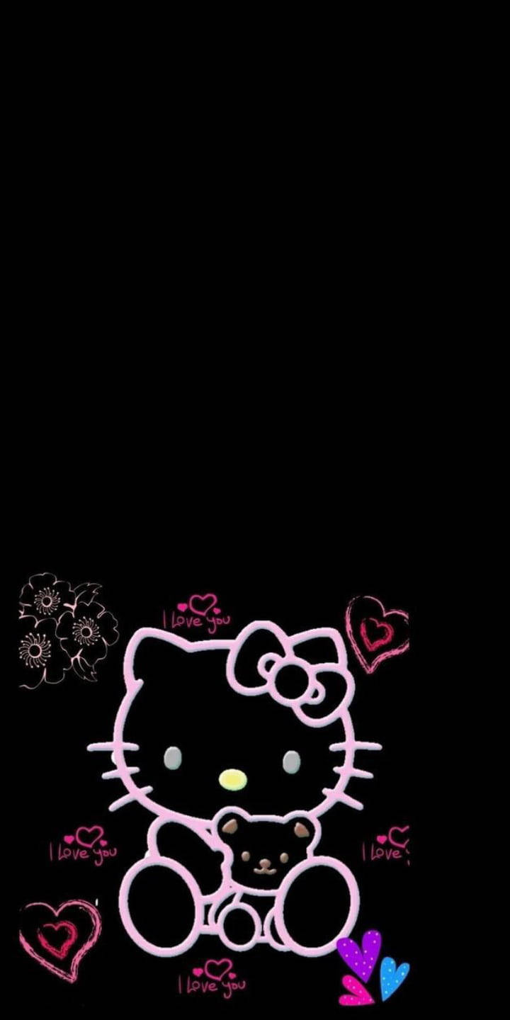 I Love You Black Hello Kitty Wallpaper
