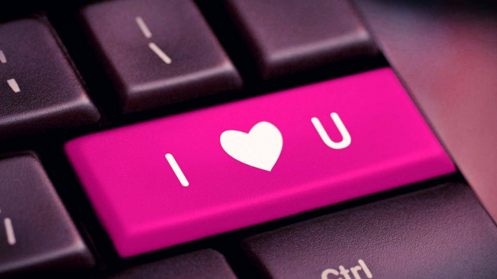 I Love You Computer Keyboard Background