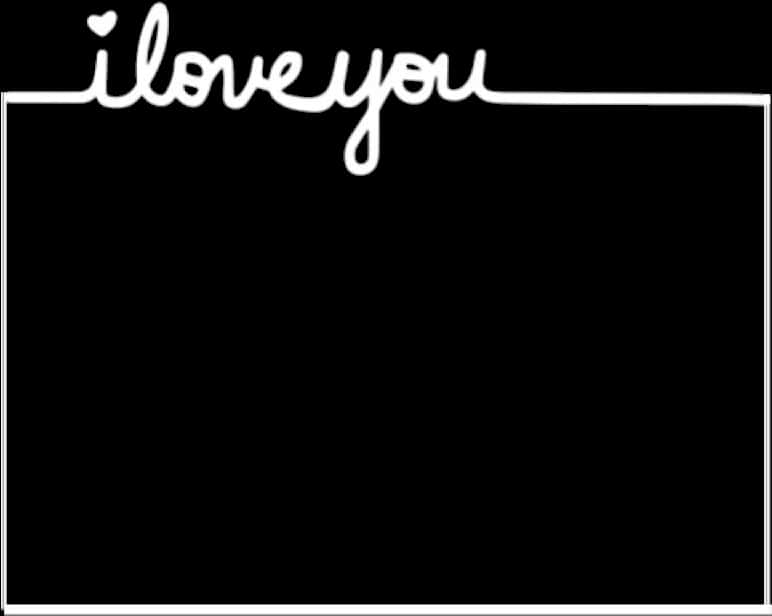 I Love You Handwritten Text Black Background PNG