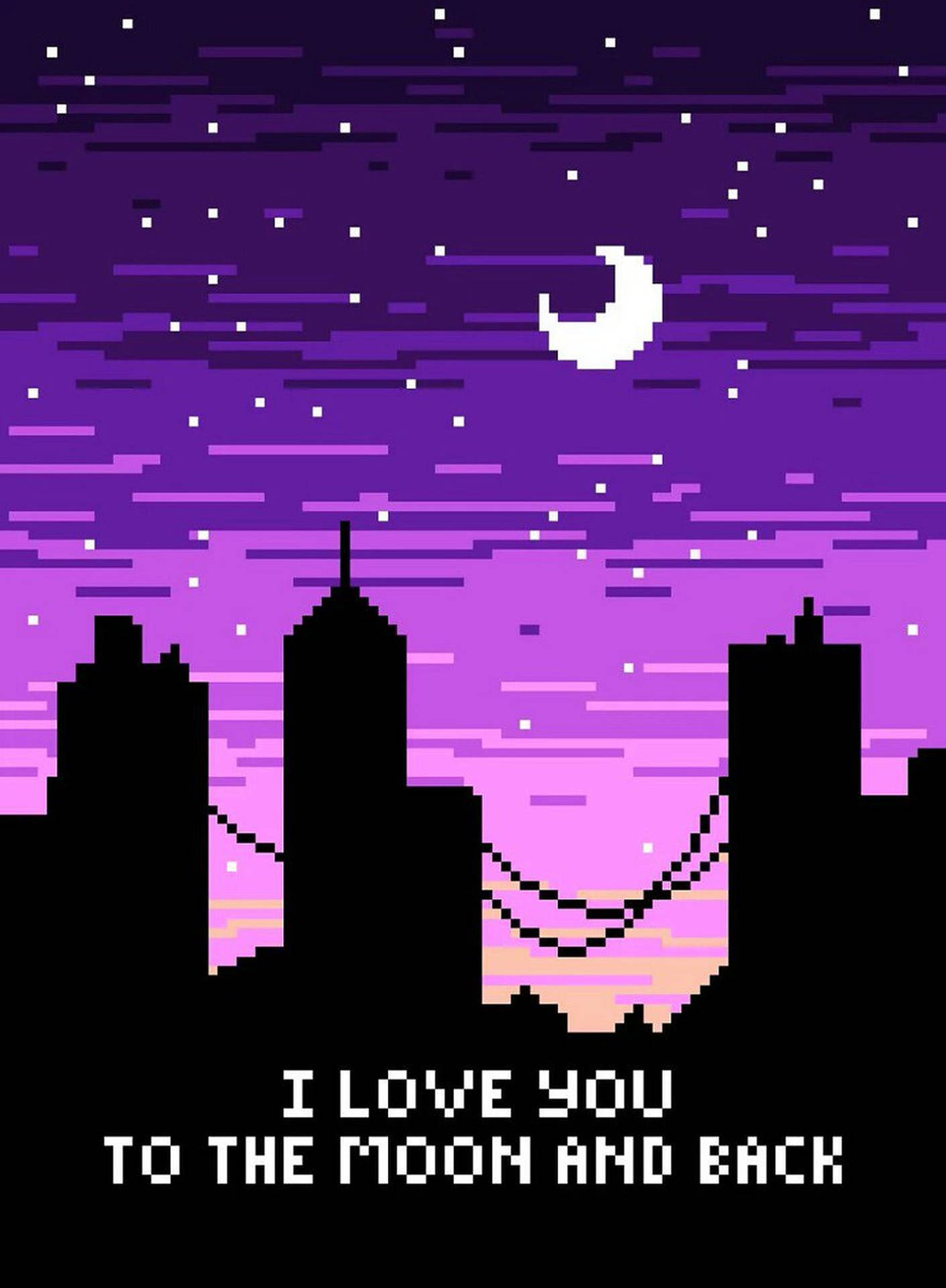 I Love You Pixel Art Wallpaper