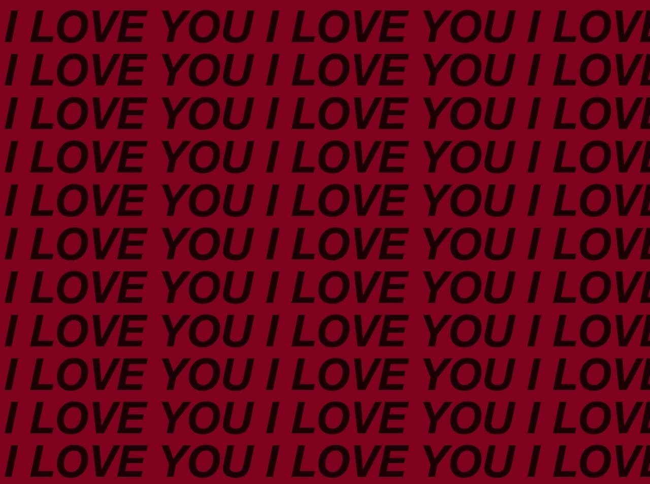 I Love You Red Pattern Wallpaper
