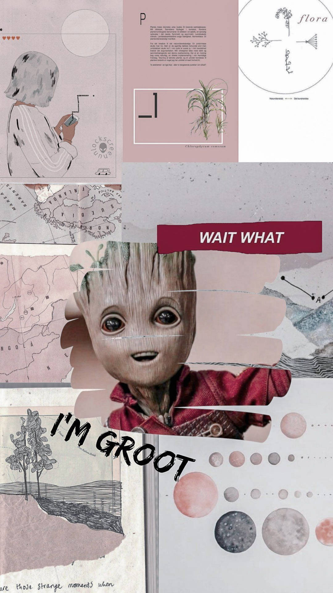 I'm Groot Aesthetic Collage Wallpaper